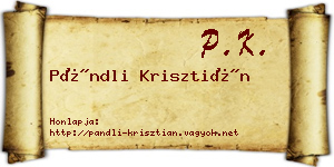 Pándli Krisztián névjegykártya